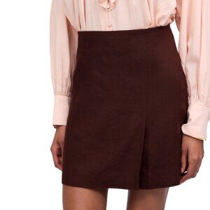 Madewell Pleated Linen Mini Skirt Size 8